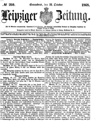 Leipziger Zeitung Samstag 31. Oktober 1868