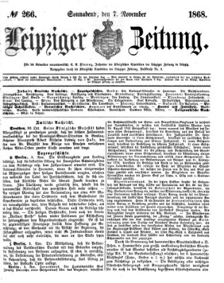 Leipziger Zeitung Samstag 7. November 1868