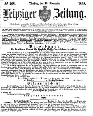 Leipziger Zeitung Dienstag 10. November 1868