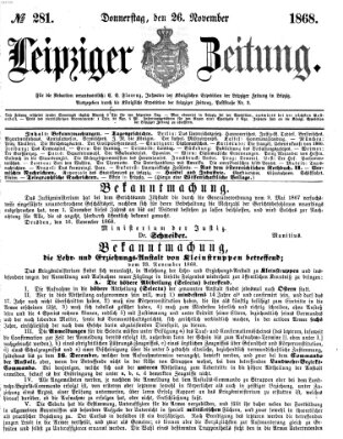 Leipziger Zeitung Donnerstag 26. November 1868