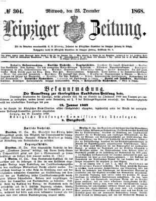 Leipziger Zeitung Mittwoch 23. Dezember 1868