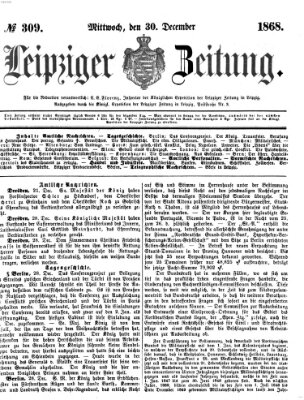 Leipziger Zeitung Mittwoch 30. Dezember 1868