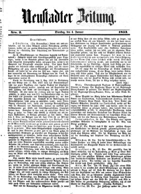 Neustadter Zeitung Dienstag 4. Januar 1853