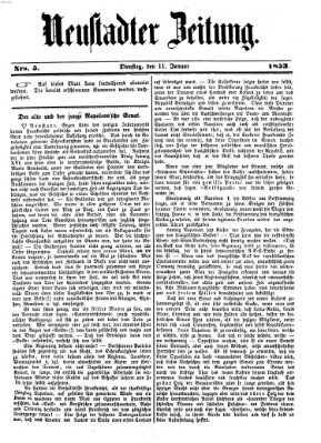 Neustadter Zeitung Dienstag 11. Januar 1853