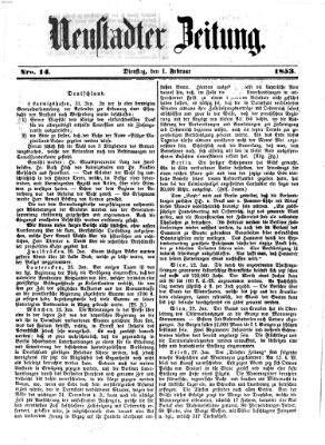 Neustadter Zeitung Dienstag 1. Februar 1853