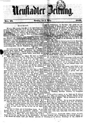 Neustadter Zeitung Samstag 5. März 1853