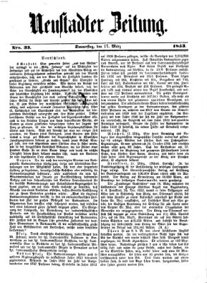 Neustadter Zeitung Donnerstag 17. März 1853