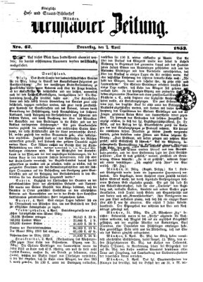 Neustadter Zeitung Donnerstag 7. April 1853