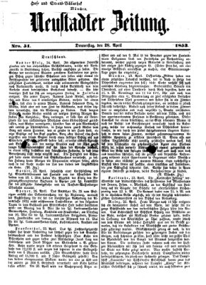 Neustadter Zeitung Donnerstag 28. April 1853