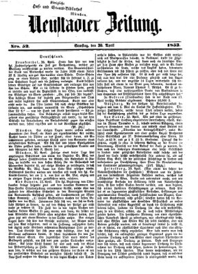 Neustadter Zeitung Samstag 30. April 1853