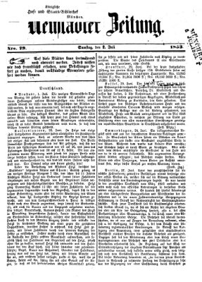 Neustadter Zeitung Samstag 2. Juli 1853