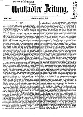 Neustadter Zeitung Dienstag 26. Juli 1853