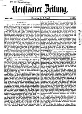 Neustadter Zeitung Donnerstag 4. August 1853