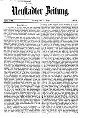 Neustadter Zeitung Samstag 27. August 1853