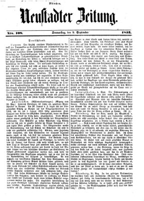 Neustadter Zeitung Donnerstag 8. September 1853