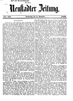 Neustadter Zeitung Donnerstag 15. September 1853