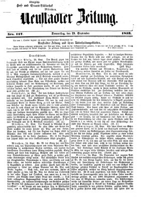 Neustadter Zeitung Donnerstag 29. September 1853