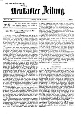 Neustadter Zeitung Dienstag 4. Oktober 1853