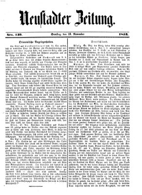 Neustadter Zeitung Samstag 19. November 1853