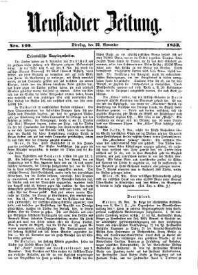 Neustadter Zeitung Dienstag 22. November 1853