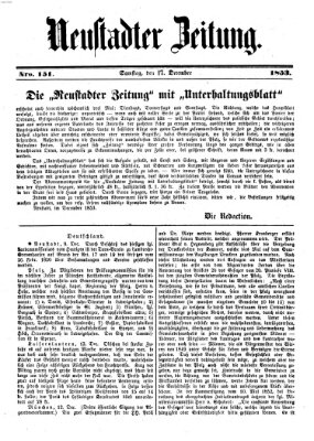 Neustadter Zeitung Samstag 17. Dezember 1853