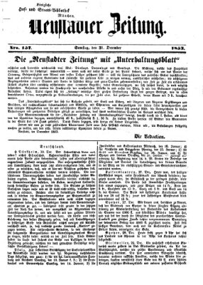 Neustadter Zeitung Samstag 31. Dezember 1853