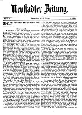 Neustadter Zeitung Donnerstag 5. Januar 1854