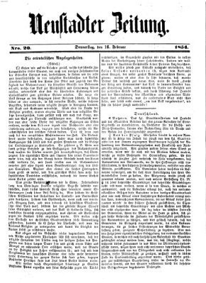 Neustadter Zeitung Donnerstag 16. Februar 1854