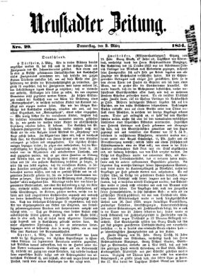 Neustadter Zeitung Donnerstag 9. März 1854