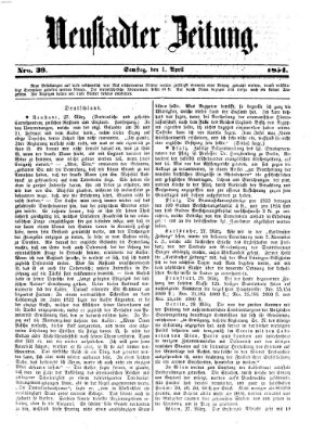 Neustadter Zeitung Samstag 1. April 1854