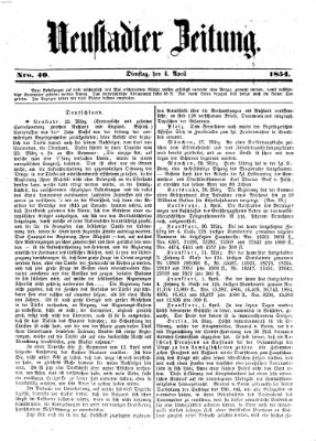 Neustadter Zeitung Dienstag 4. April 1854