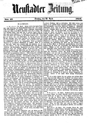 Neustadter Zeitung Dienstag 25. April 1854