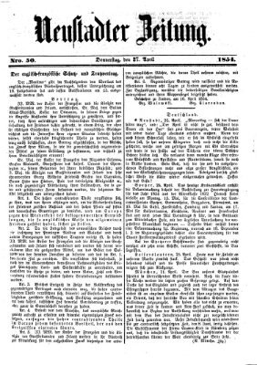 Neustadter Zeitung Donnerstag 27. April 1854