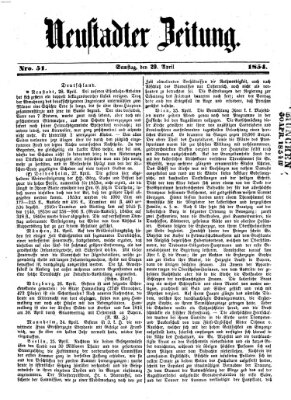 Neustadter Zeitung Samstag 29. April 1854