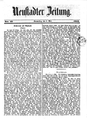 Neustadter Zeitung Donnerstag 4. Mai 1854