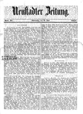 Neustadter Zeitung Donnerstag 15. Juni 1854