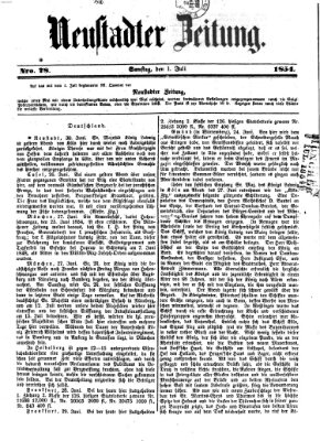 Neustadter Zeitung Samstag 1. Juli 1854