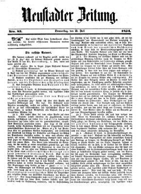 Neustadter Zeitung Donnerstag 13. Juli 1854