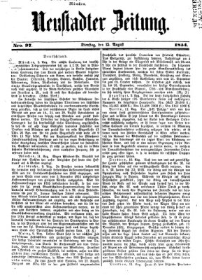 Neustadter Zeitung Dienstag 15. August 1854