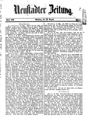 Neustadter Zeitung Samstag 19. August 1854