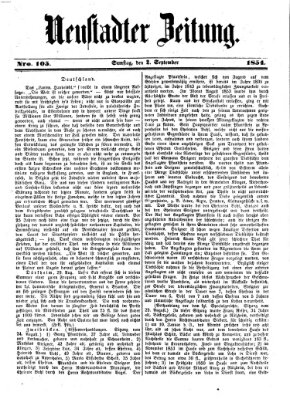 Neustadter Zeitung Samstag 2. September 1854