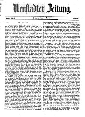 Neustadter Zeitung Dienstag 5. September 1854