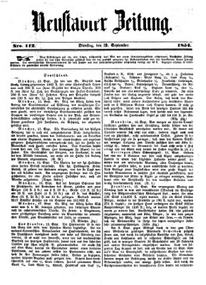 Neustadter Zeitung Dienstag 19. September 1854