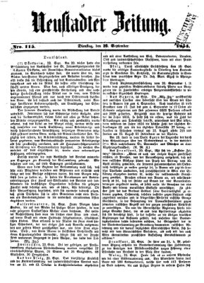 Neustadter Zeitung Dienstag 26. September 1854