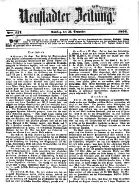 Neustadter Zeitung Samstag 30. September 1854