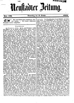 Neustadter Zeitung Donnerstag 12. Oktober 1854