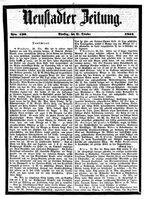 Neustadter Zeitung Dienstag 31. Oktober 1854