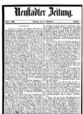 Neustadter Zeitung Samstag 18. November 1854