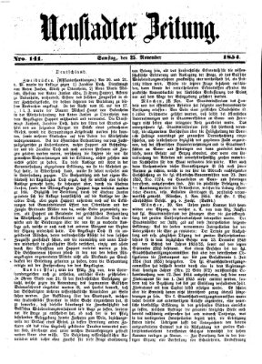 Neustadter Zeitung Samstag 25. November 1854