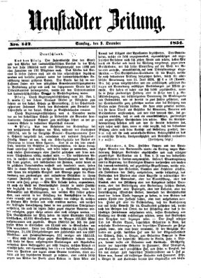 Neustadter Zeitung Samstag 9. Dezember 1854